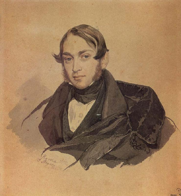 Karl Briullov Portrait of Sergei Sobolevsky oil painting image